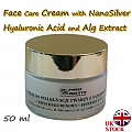 Face Care CREAM with NANO SILVER, Hyaluronic Acid and Algae Extract 50 ml
